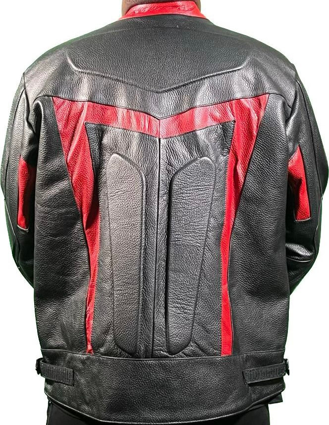 Al's Red & Black Leather Biker Jacket / MEN