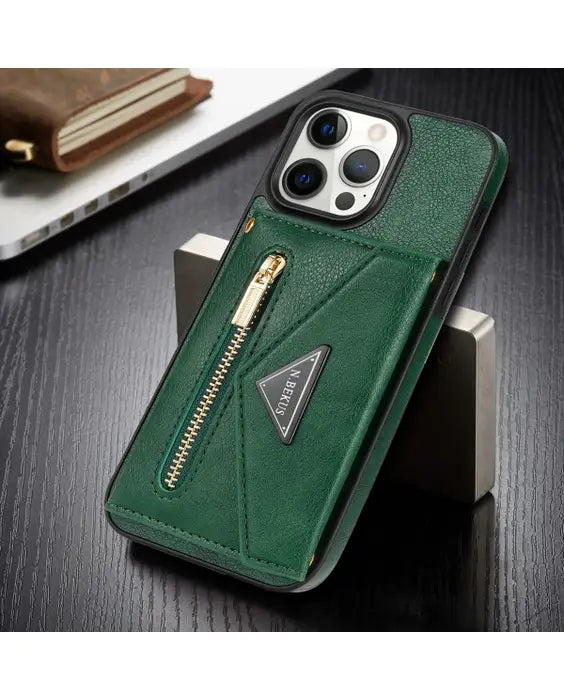 iPhone 14 Pro Max lanyard 2 in 1 Leather card bag case card slots