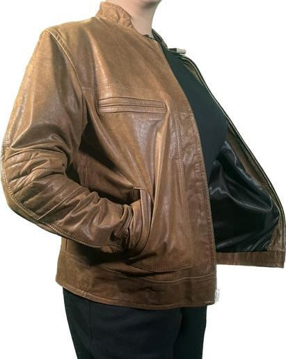 Chestnut Heavy duty / durable 100% leather jacket/ Women