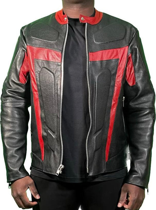 Al's Red & Black Leather Biker Jacket / MEN